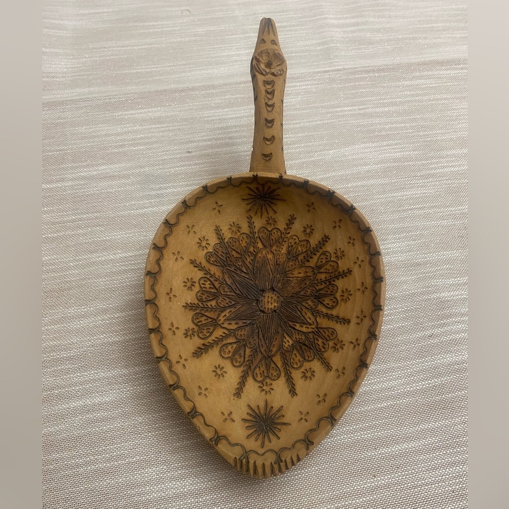 Handcrafted Wooden Spoon with Intricate Design
